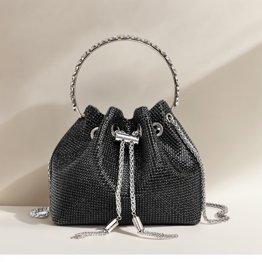 Chic Design Mini Bucket Bag Diamond Sling Purse