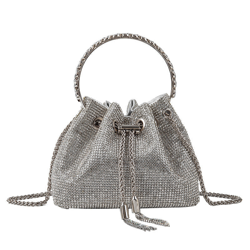 Chic Design Mini Bucket Bag Diamond Sling Purse