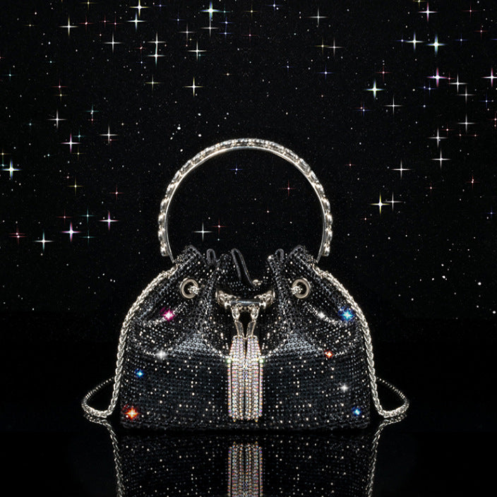 Chic Design Mini Bucket Bag Diamond Sling Purse