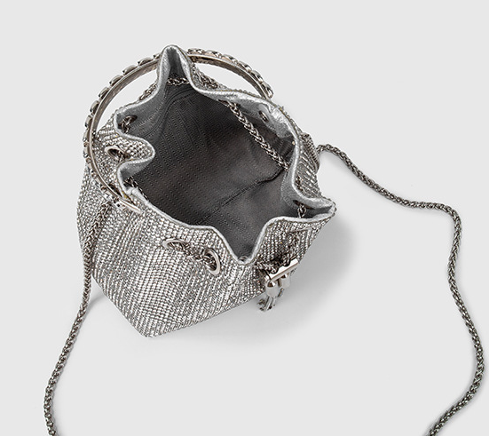 Chic Design Mini Bucket Bag Diamond Sling Purse