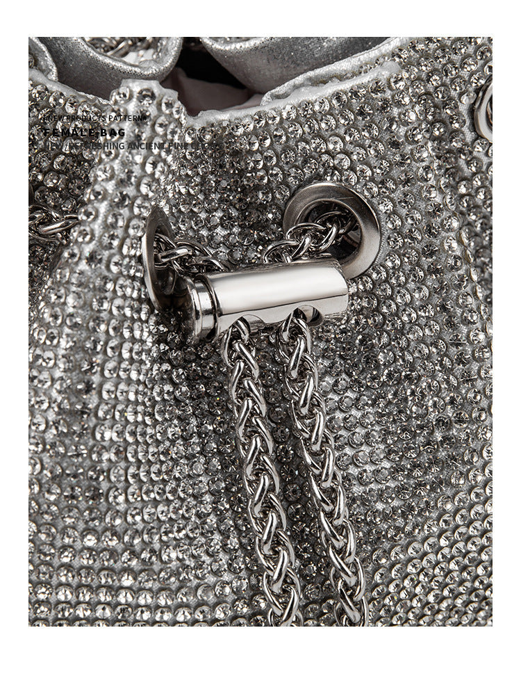 Chic Design Mini Bucket Bag Diamond Sling Purse