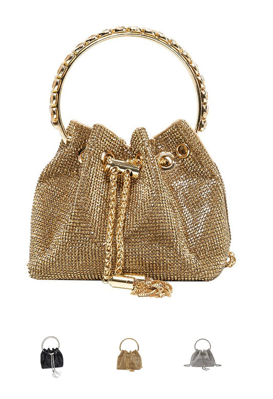 Chic Design Mini Bucket Bag Diamond Sling Purse